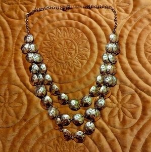 Three tier gold tone necklace